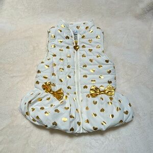 Kids Headquarters White and Gold Puffer Vest
